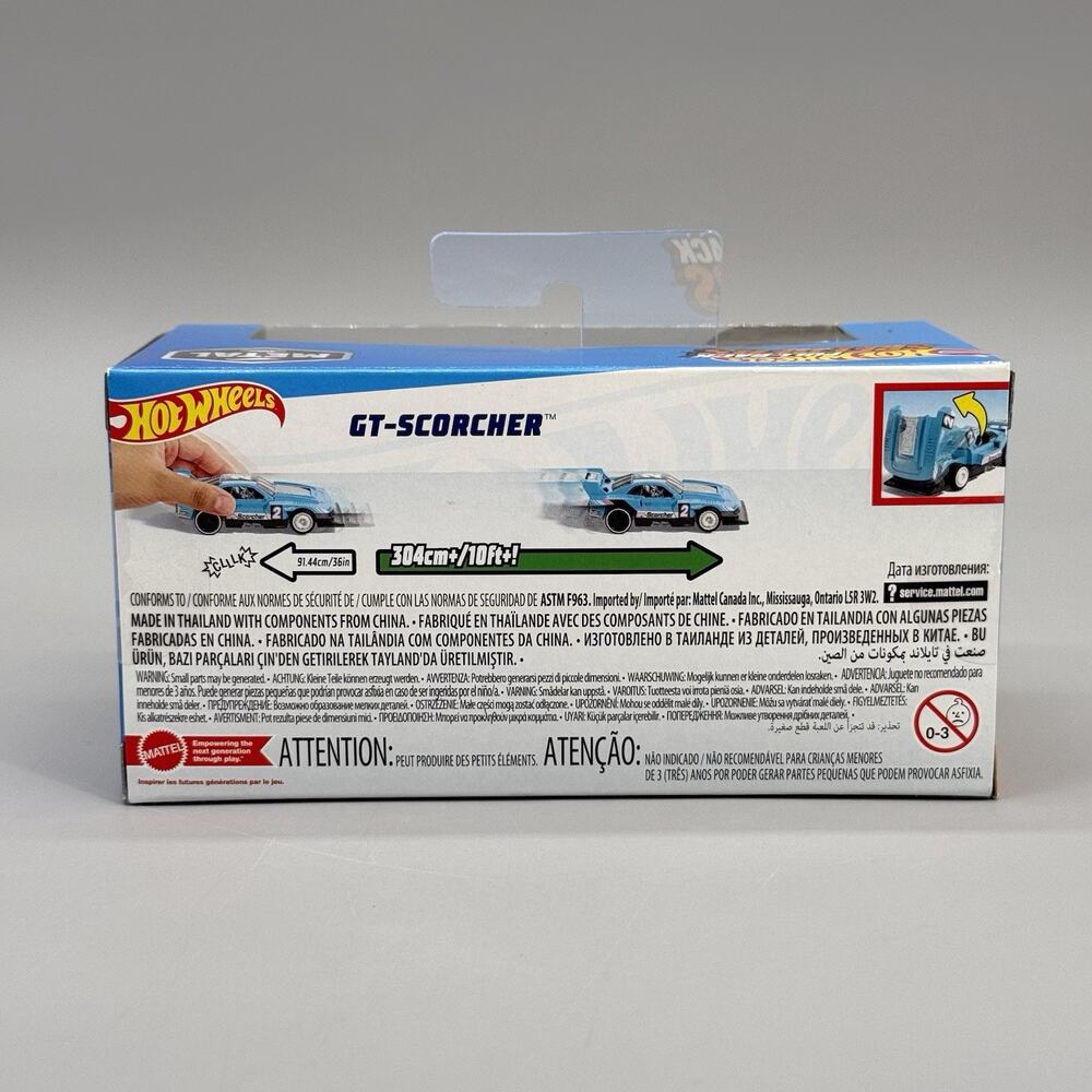 Hot Wheels 2024 1:43 Pull-Back Speeders Diecast GT-Scorcher Hood Doors Open NIB - Picture 5 of 7